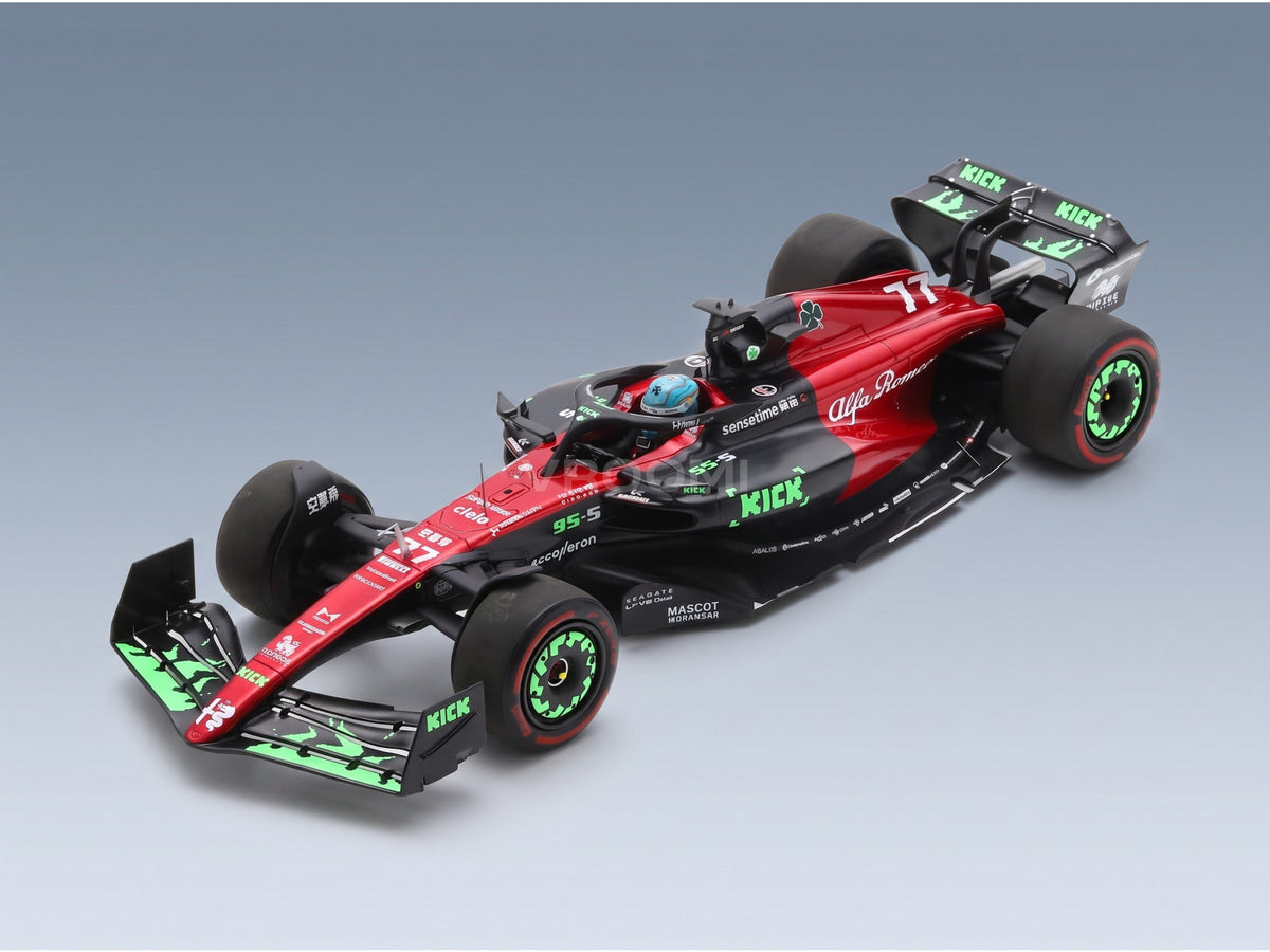 Alfa Romeo F1 C43 Team Orlen No. 77 Valtteri Bottas Belgium GP 2023 Spark Model 1:18 scale model - front three-quarter view