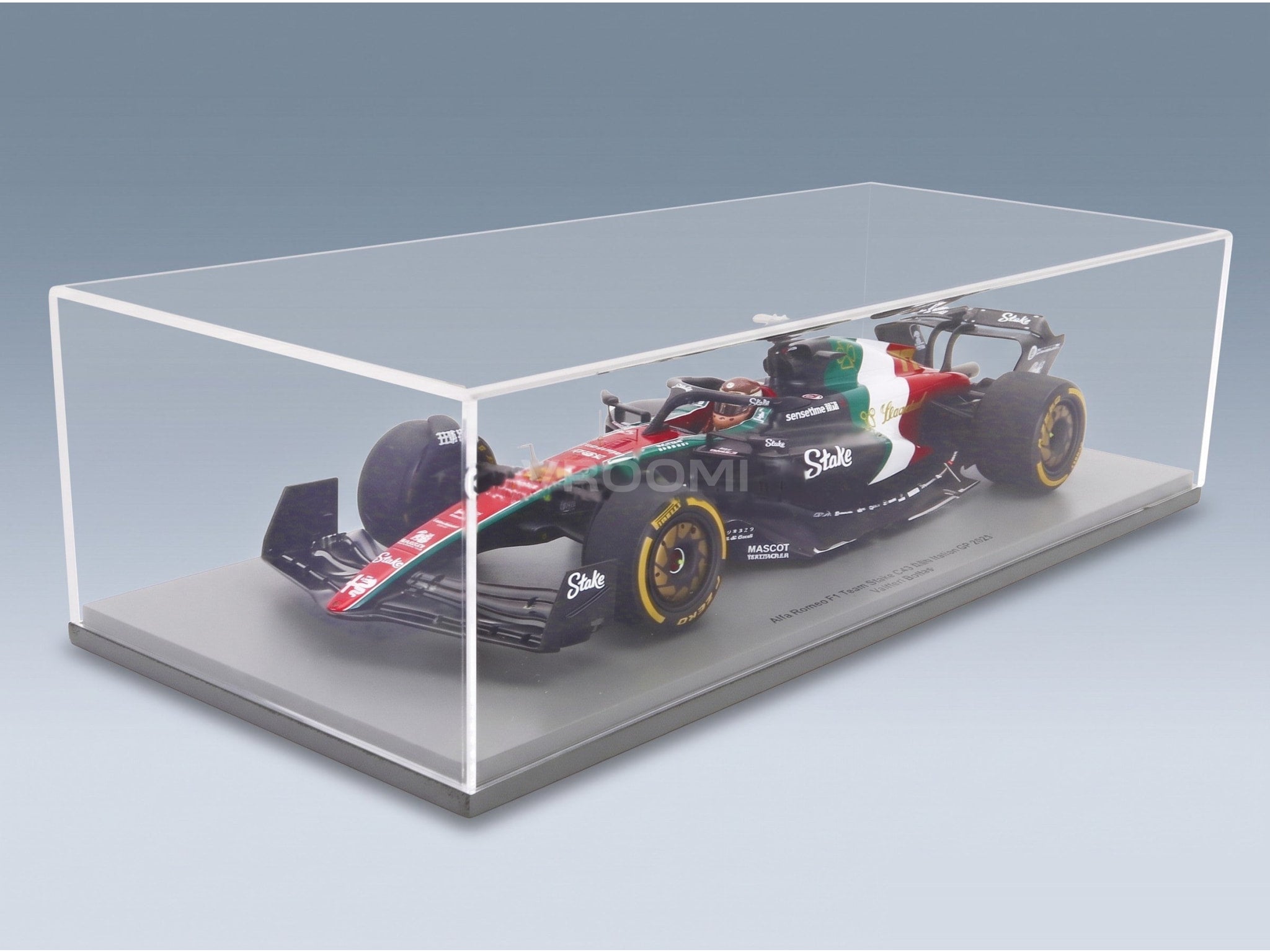 Alfa Romeo F1 C43 Team Stake No. 77 Valtteri Bottas Italian GP Monza 2023 Spark Model 1:18 scale model - original packaging