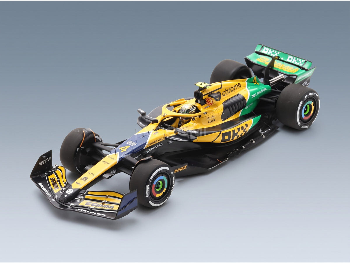 McLaren F1 MCL38 McLaren No. 4 Lando Norris 4th Monaco GP 2024 Spark Model 1:18 scale model - front three-quarter view