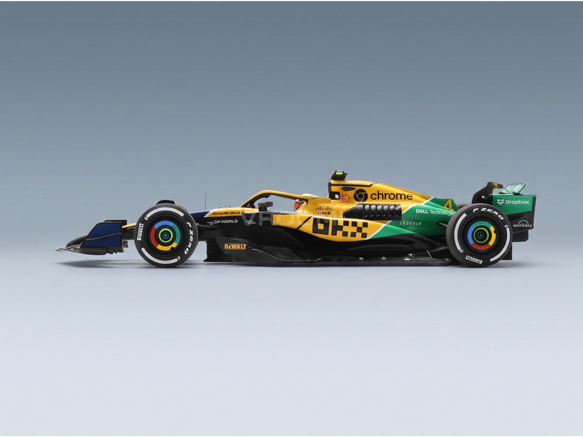 McLaren F1 MCL38 McLaren No. 4 Lando Norris 4th Monaco GP 2024 Spark Model 1:18 scale model - side view