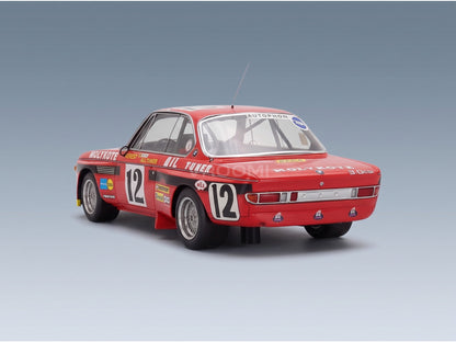 BMW 3.0 CSL Team Luigi Racing No. 12 Alain Peltier Pierre Dieudonne Jean Xhenceval Winner 24h Spa 1974 Spark Model 1:18 scale model - rear three-quarter view