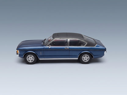 Ford Granada Coupé 1972 Blue Black Schuco 1:18 scale model - side view