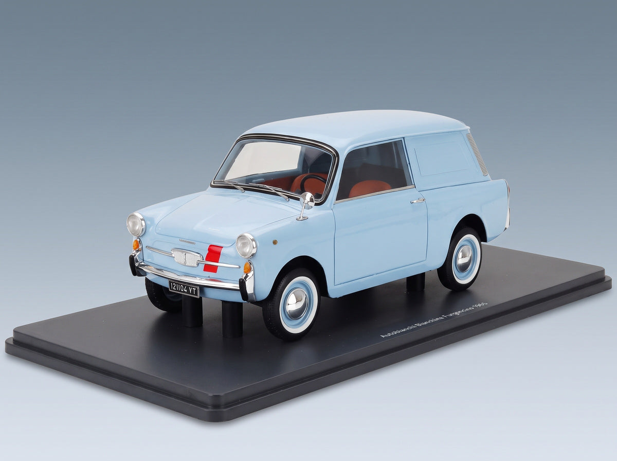 Autobianchi Bianchina Furgoncino Van 1957 Light Blue Schuco 1:18 scale model - front three-quarter view