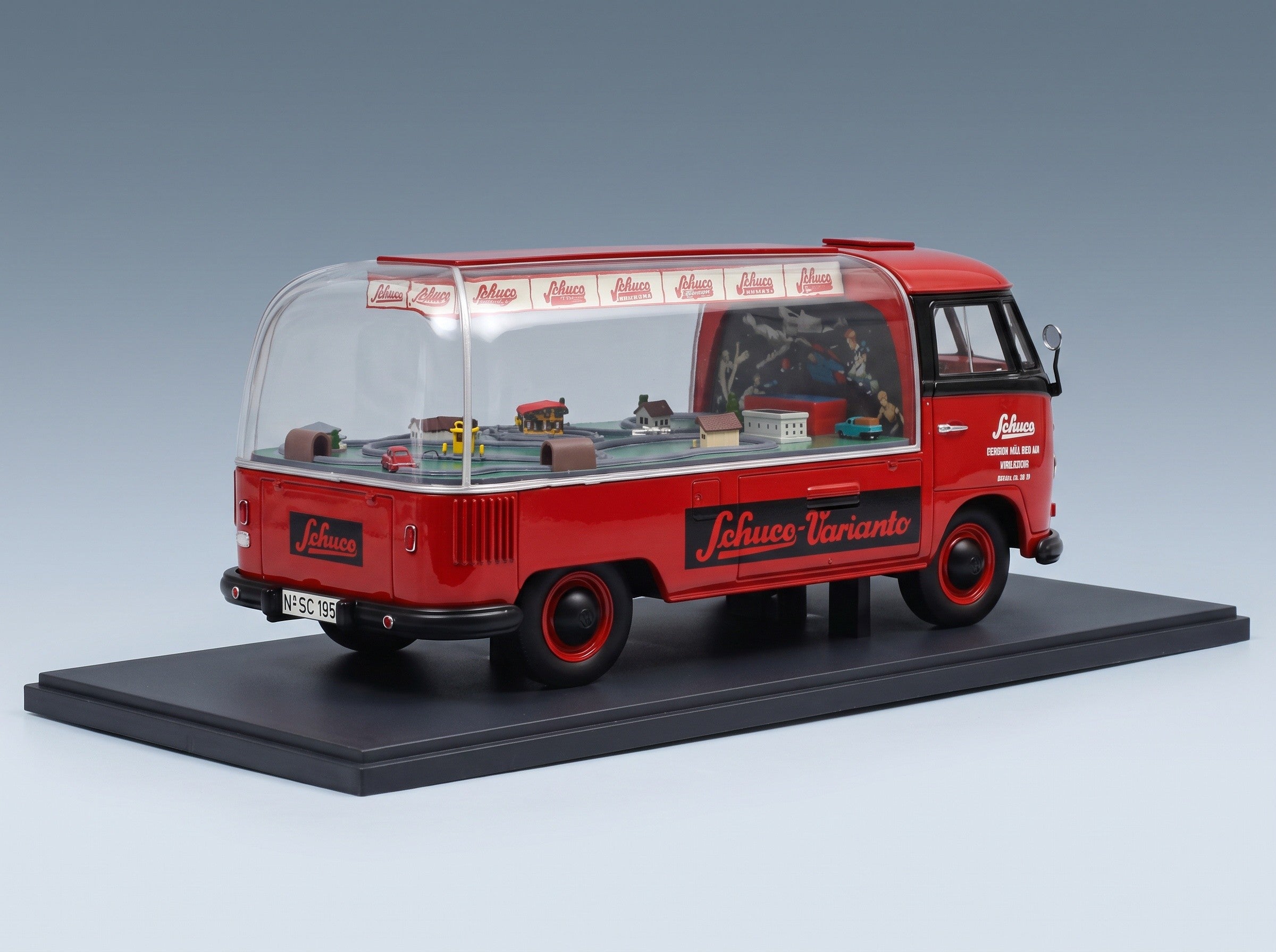 Volkswagen T1 Schuco Varianto 1962 Red Black Schuco 1:18 scale model - rear three-quarter view