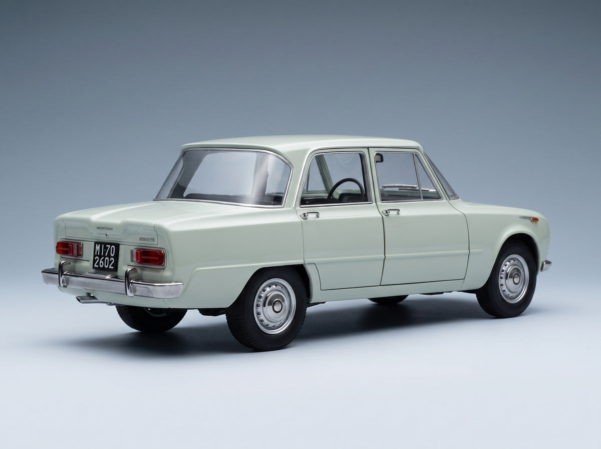 Alfa Romeo Giulia 1.6 Ti 1962 Acqua di Fonte Very Light Green Mitica 1:18 scale model - rear three-quarter view