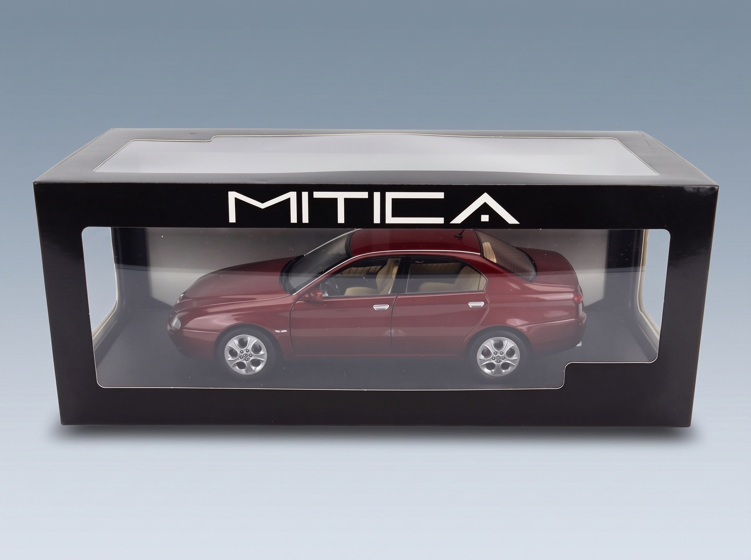 Alfa Romeo 166 3.0 V6 1998 Rosso Proteo Metallizzato Beige Interior Mitica 1:18 scale model - original packaging