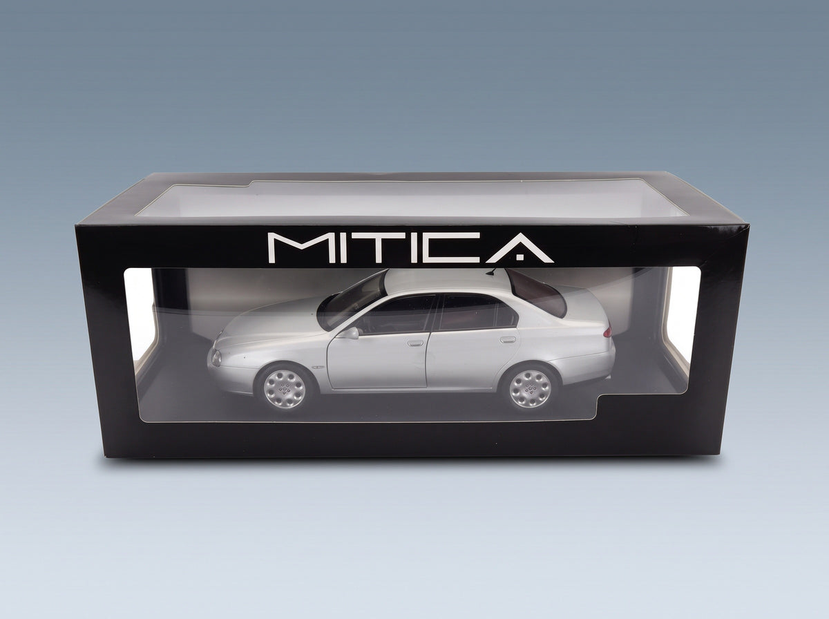 Alfa Romeo 166 2.0 V6 TB 1998 Silver Black Interior Mitica 1:18 scale model - original packaging