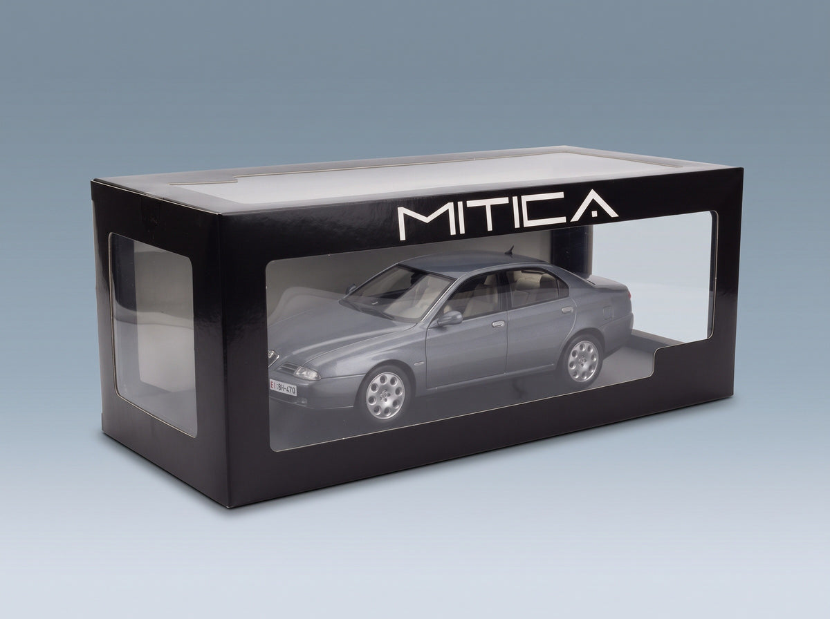 Alfa Romeo 166 2.4 JTD with Decals Comando Esercito Italiano e Civile 1998 Nettuno Grey Metallic Mitica 1:18 scale model - original packaging