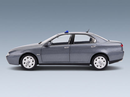 Alfa Romeo 166 2.4 JTD with Decals Comando Esercito Italiano e Civile 1998 Nettuno Grey Metallic Mitica 1:18 scale model - side view
