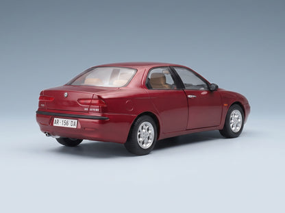 Alfa Romeo 156 2.5 V6 24V 1997 Rosso Proteo Metallizzato Beige Interior Mitica 1:18 scale model - rear three-quarter view