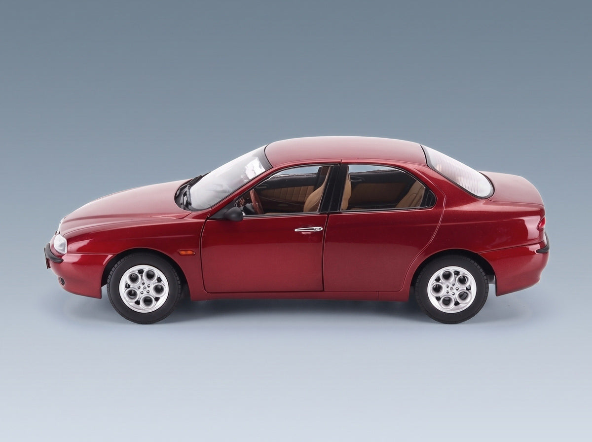 Alfa Romeo 156 2.5 V6 24V 1997 Rosso Proteo Metallizzato Beige Interior Mitica 1:18 scale model - side view