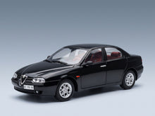 Alfa Romeo 156 2.5 V6 24V 1997 Black 601 Nero Red Interior Mitica 1:18 scale model - front three-quarter view