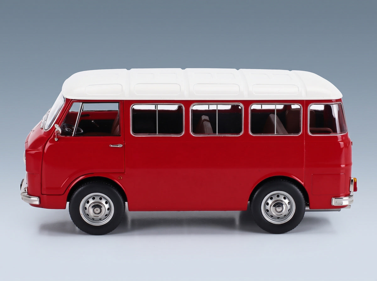 Alfa Romeo F-12 Minibus 1-Series 1967 Red Ivory Mitica 1:18 scale model - side view