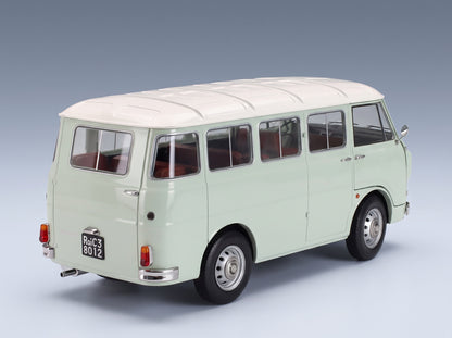 Alfa Romeo F-12 Minibus 1-Series 1967 Very Light Green Ivory Acqua di Fonte Mitica 1:18 scale model - rear three-quarter view