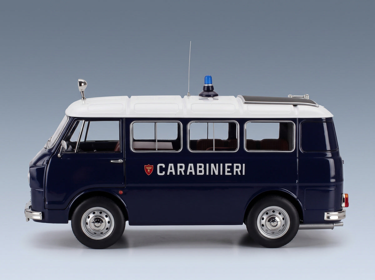 Alfa Romeo F-12 Minibus 1-Series Carabinieri 1969 Blue White Mitica 1:18 scale model - side view