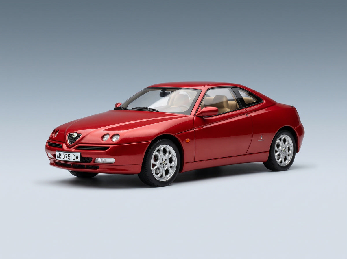 Alfa Romeo GTV 2.0 TS 16V 1998 Rosso Proteo 195 Mitica 1:18 scale model - front three-quarter view