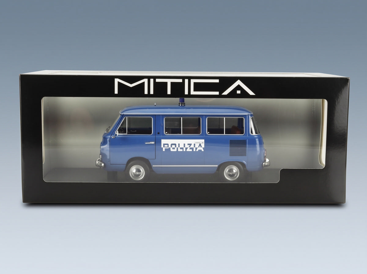 Fiat 850 Familiare Polizia 1970 Light Blue Interior Brown Mitica 1:18 scale model - original packaging