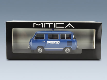 Fiat 850 Familiare Polizia 1970 Light Blue Interior Brown Mitica 1:18 scale model - original packaging