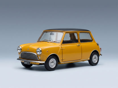Mini Cooper MK1 1966 Ochre Black Mitica 1:18 scale model - front three-quarter view