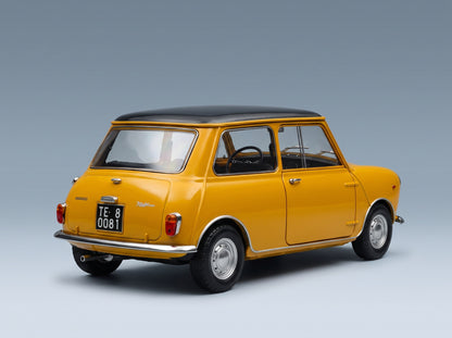 Mini Cooper MK1 1966 Ochre Black Mitica 1:18 scale model - rear three-quarter view