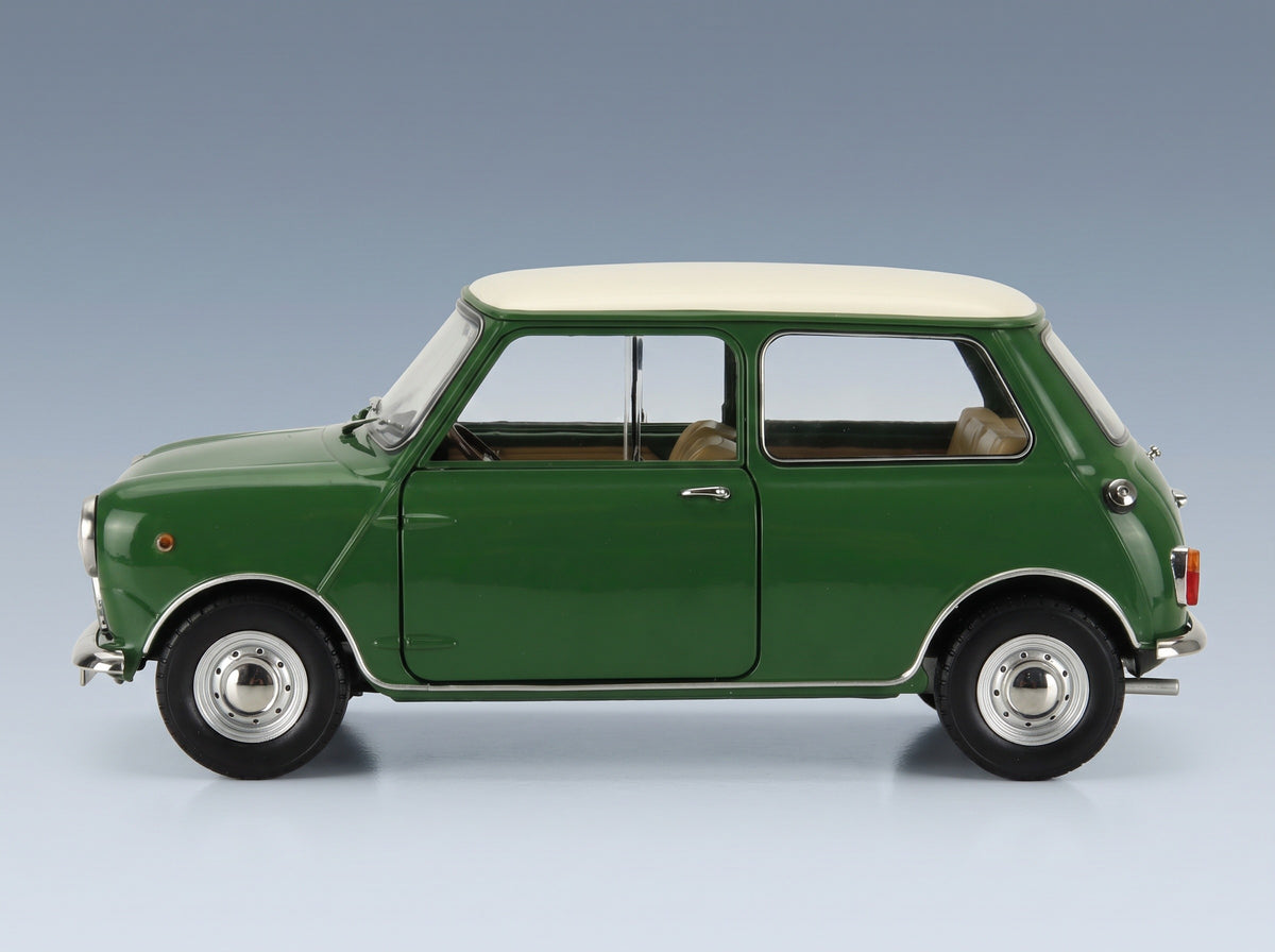 Mini Cooper MK1 1966 Green Ivory Mitica 1:18 scale model - side view