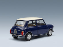 Mini Cooper MK2 1968 Blue Ivory Mitica 1:18 scale model - rear three-quarter view