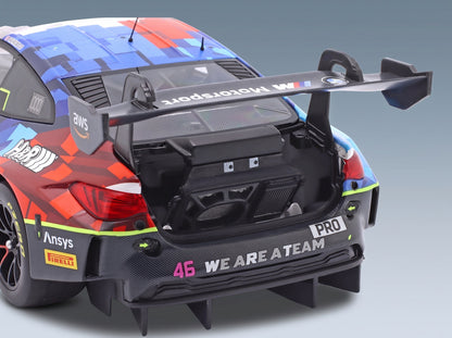BMW M4 GT3 Evo Team WRT No. 46 Rossi Marciello Winner Race 1 GTWC Misano 2025 Minichamps 1:18 scale model - open trunk