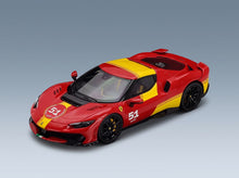 Ferrari 296 Speciale No. 51 Piloti Ferrari 499P 24h Le Mans Livery 2025 Rosso Scuderia Giallo Modena BBR Models 1:43 - front three-quarter view