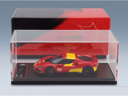 Ferrari 296 Speciale No. 51 Piloti Ferrari 499P 24h Le Mans Livery 2025 Rosso Scuderia Giallo Modena BBR Models 1:43 scale model - original packaging