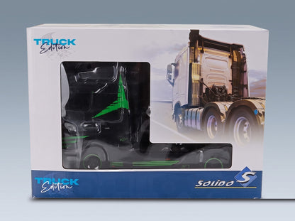 Mercedes-Benz Actros L Tractor Truck 2-Axle 2023 Black Green Solido 1:24 scale model - original packaging
