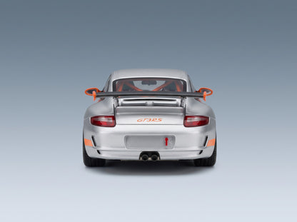 Porsche 911 997 GT3 RS Coupe 2006 Silver Orange Minichamps 1:43 scale model - rear view