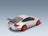 Porsche 911 997 GT3 RS Coupe 2006 Silver Orange Minichamps 1:43 scale model - rear three-quarter view