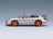 Porsche 911 997 GT3 RS Coupe 2006 Silver Orange Minichamps 1:43 scale model - side view