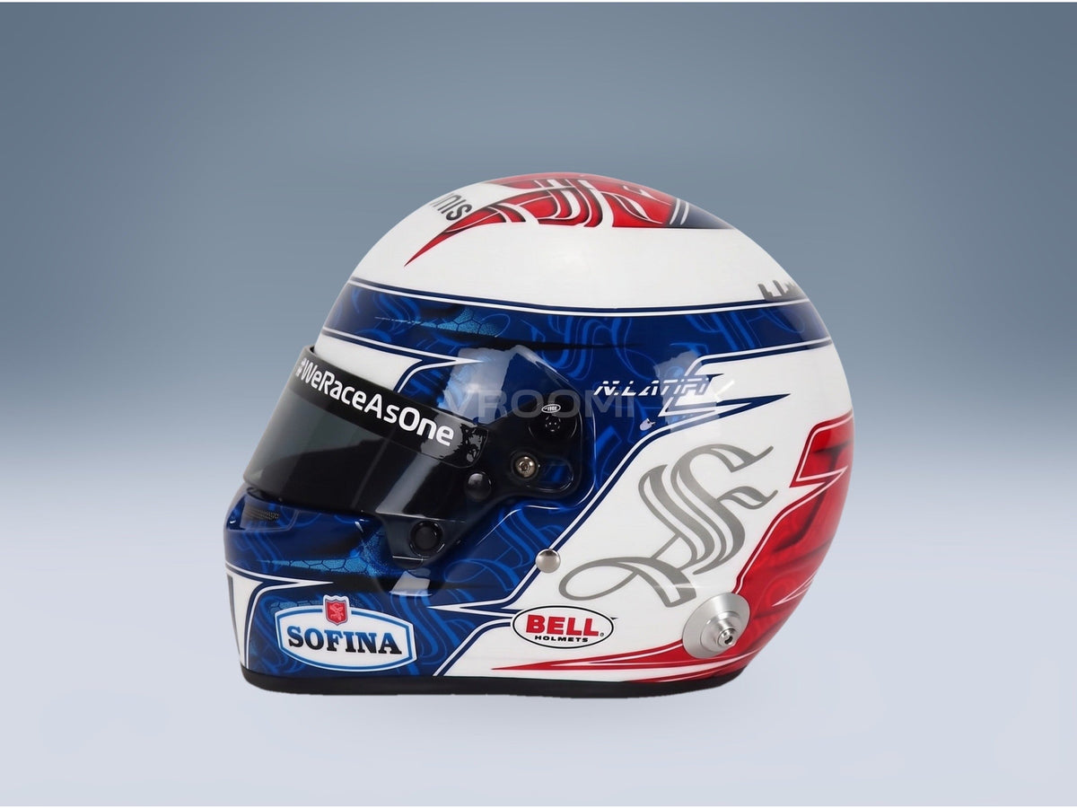 Bell Helmet Williams FW44 Williams Racing No. 6 Nicholas Latifi F1 2022 Season Mini Helmet 1:2 scale helmet - side view