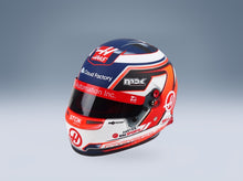 Bell Helmet Haas VF-22 No. 20 Kevin Magnussen F1 Season 2022 Mini Helmet 1:2 scale helmet - front three-quarter view