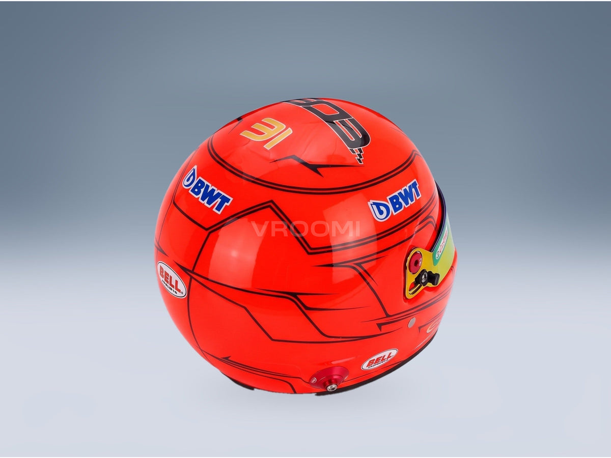Bell Helmet Esteban Ocon No. 31 Monaco GP F1 2023 Mini Helmet 1:2 scale helmet - rear three-quarter view