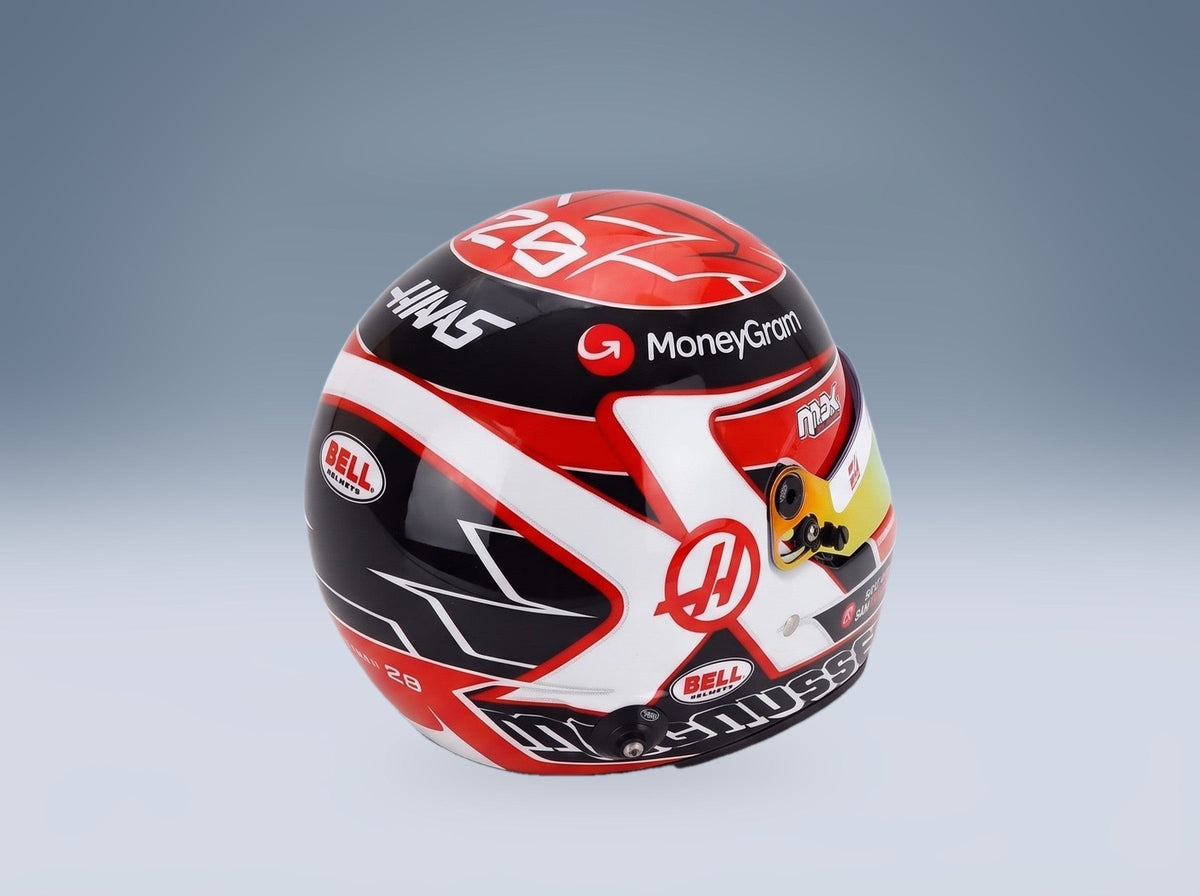 Bell Helmet Kevin Magnussen Haas VF-23 No. 20 2023 Mini Helmet 1:2 scale helmet - rear three-quarter view