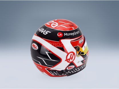 Bell Helmet Kevin Magnussen Haas VF-23 No. 20 2023 Mini Helmet 1:2 scale helmet - rear three-quarter view