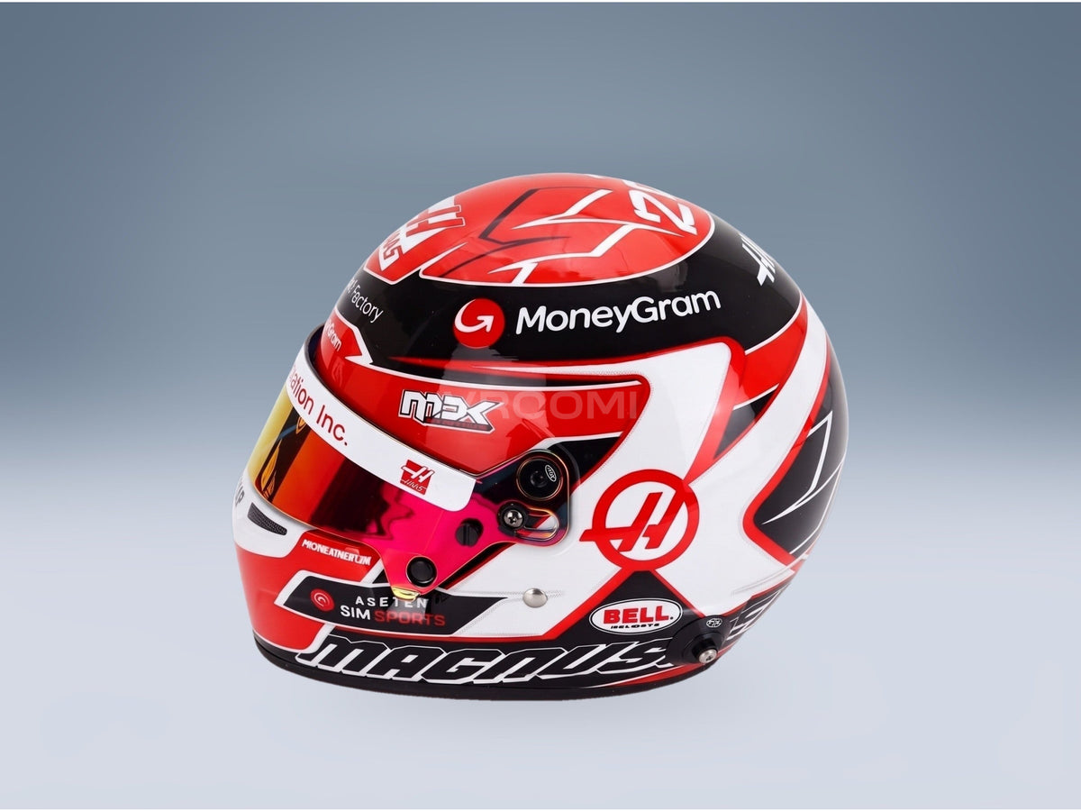 Bell Helmet Kevin Magnussen Haas VF-23 No. 20 2023 Mini Helmet 1:2 scale helmet - side view