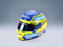Bell Helmet Fernando Alonso Aston Martin Aramco Cognizant No. 14 F1 2024 Season Mini Helmet 1:2 scale helmet - front three-quarter view