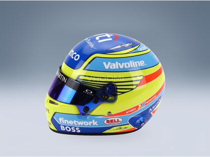 Bell Helmet Fernando Alonso Aston Martin Aramco Cognizant No. 14 F1 2024 Season Mini Helmet 1:2 scale helmet - side view