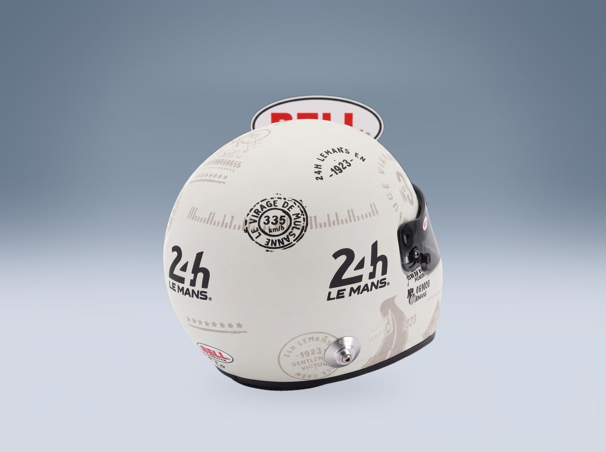 Bell Helmet HP7 Tribute 24h Le Mans Mini Helmet 1:2 scale helmet - rear three-quarter view