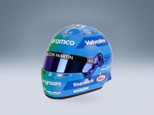 Bell Helmet Fernando Alonso Aston Martin Aramco Cognizant No. 14 USA Las Vegas GP 2024 Mini Helmet 1:2 scale helmet - front three-quarter view