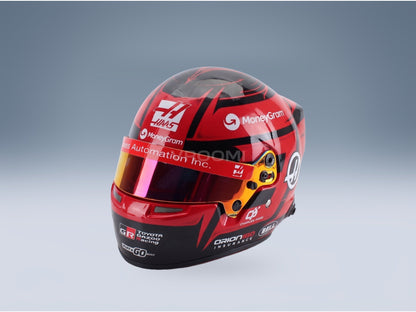Bell Helmet Esteban Ocon MoneyGram Haas No. 31 F1 2025 Season Mini Helmet 1:2 scale helmet - front three-quarter view