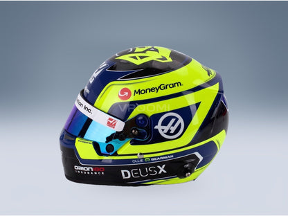 Bell Helmet Oliver Bearman Moneygram Haas No. 87 F1 Season 2025 Mini Helmet 1:2 scale helmet - side view