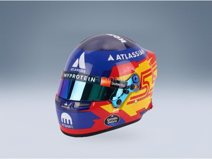 Bell Helmet Carlos Sainz Williams Racing No. 55 F1 Season 2025 Mini Helmet 1:2 scale helmet - front three-quarter view