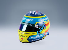 Bell Helmet Fernando Alonso Aston Martin Aramco No. 14 F1 2025 Season Mini Helmet 1:2 scale helmet - front three-quarter view