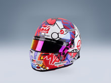Bell Helmet Esteban Ocon MoneyGram Haas No. 31 Miami GP 2025 Mini Helmet 1:18 scale helmet - front three-quarter view