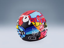 Bell Helmet Esteban Ocon MoneyGram Haas No. 31 Miami GP 2025 Mini Helmet 1:18 scale helmet - rear three-quarter view