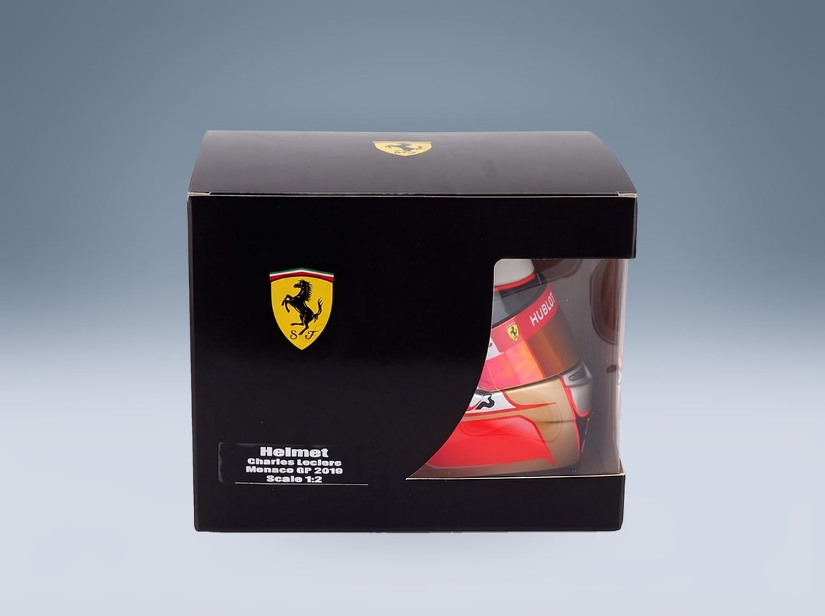 Bell Helmet Charles Leclerc Scuderia Ferrari Mission Winnow No. 16 Monaco GP 2019 Tribute Hervé Leclerc and Jules Bianchi Mini Helmet 1:2 scale helmet - original packaging